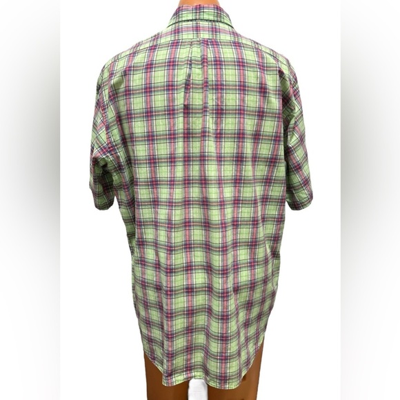 Lauren Ralph Lauren Blake Men’s Green Plaid Short Sleeve Button Shirt In Size XL - Picture 3 of 11
